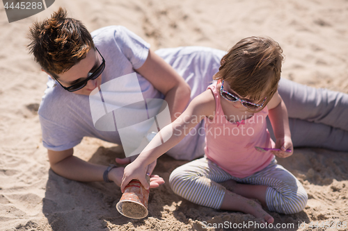 Image of Mom and daughter on the beach