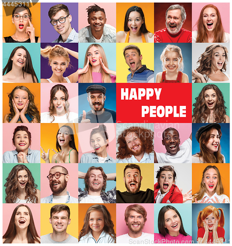 Image of The collage of surprised people