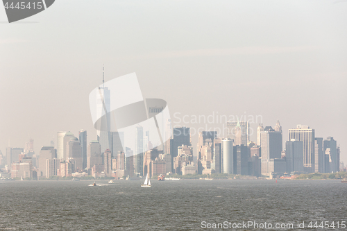 Image of Panoramic view of Lower Manhattan, New York City, USA