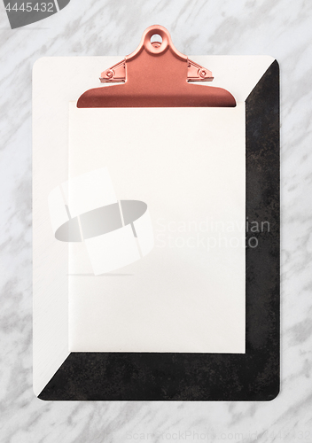 Image of Stylish clipboard with blank sheet of paper