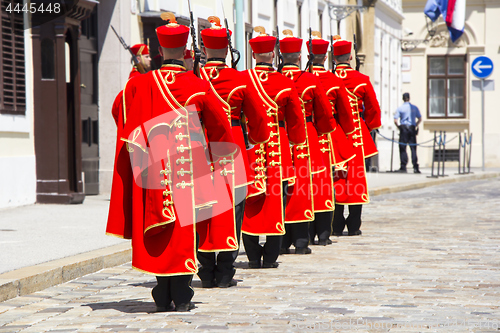 Image of Ceremonial Changing of the Guard in Zagreb, Croatia