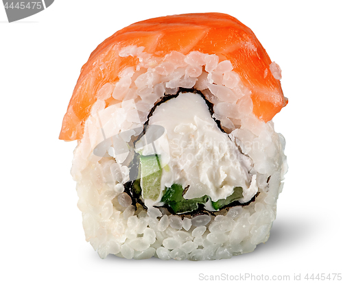 Image of Single piece of sushi roll of Philadelphia