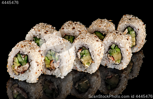 Image of A lot of sushi roll california