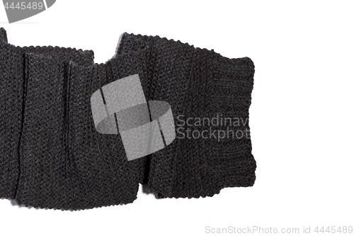 Image of Knitted wool dark grey scarf