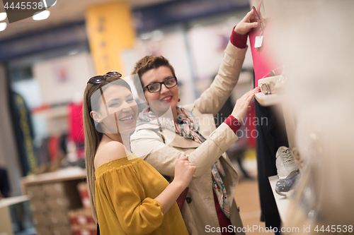 Image of best friend shopping in big mall