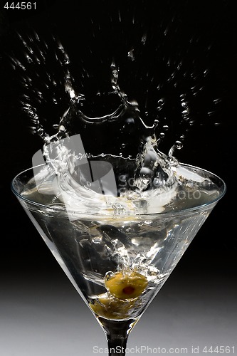 Image of Dropping olives into a martini