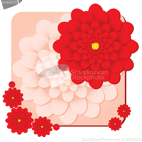 Image of Visit card with red flower