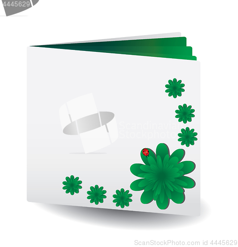 Image of Green book with flowers