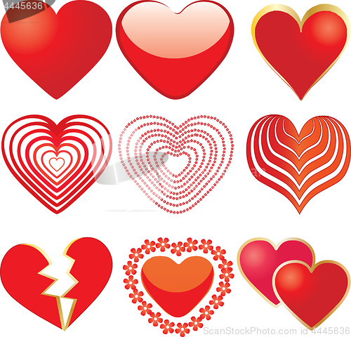Image of Set of valentine`s hearts