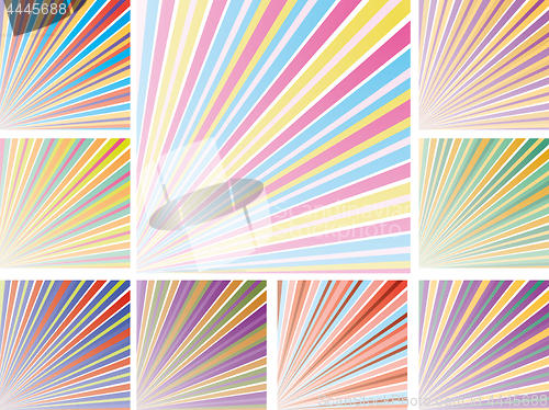 Image of Set of abstract colorful backgrounds with strips, part 9