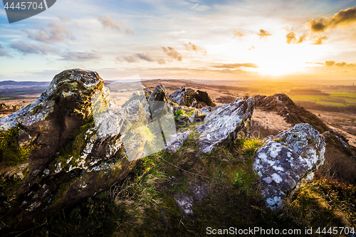 Image of Backlighted Roc\'h Trevezel by the sunset