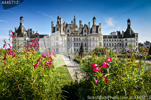 Image of Chateau de Chambord, panoramic view from the garden