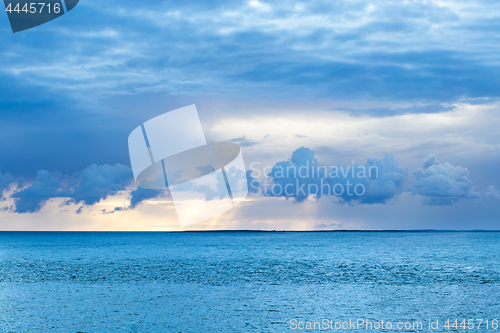 Image of Blue sunset over the ocean