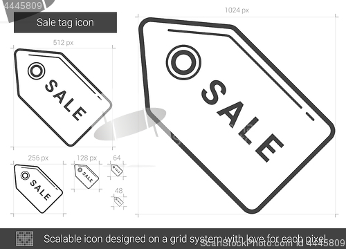 Image of Sale tag line icon.