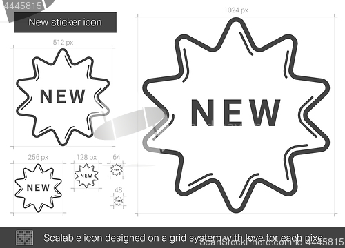 Image of New sticker line icon.