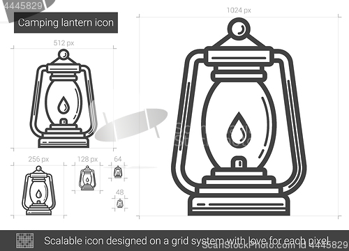 Image of Camping lantern line icon.