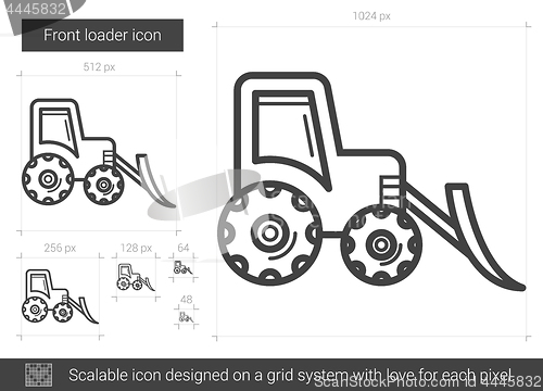 Image of Front loader line icon.