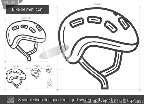 Image of Bike helmet line icon.