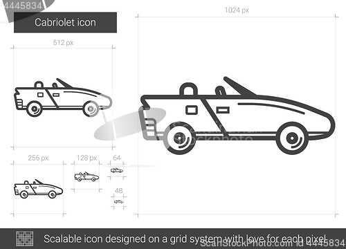 Image of Cabriolet line icon.