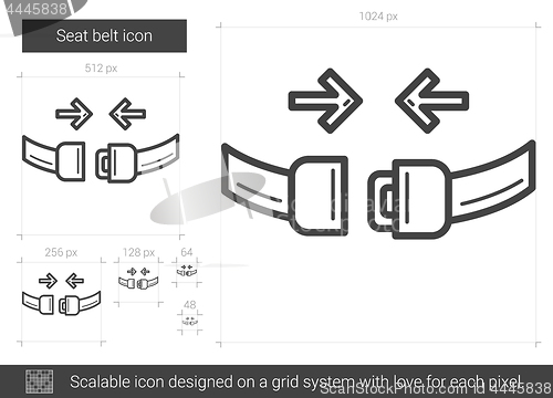 Image of Seat belt line icon.