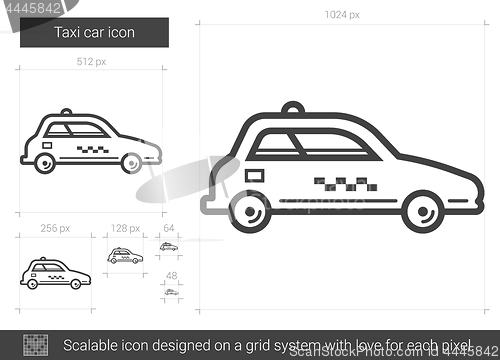 Image of Taxi car line icon.