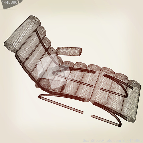 Image of Medical chair for cosmetology. 3d illustration. Vintage style