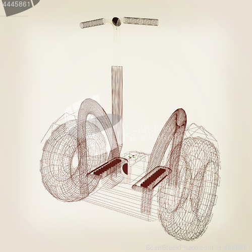 Image of Mini electrical and ecological transport on a white background. 