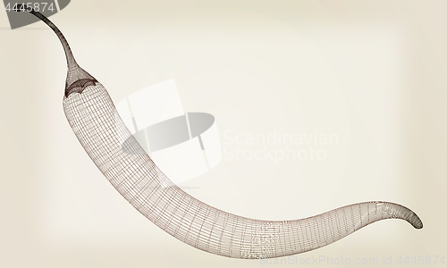 Image of chili pepper. 3d illustration. Vintage style