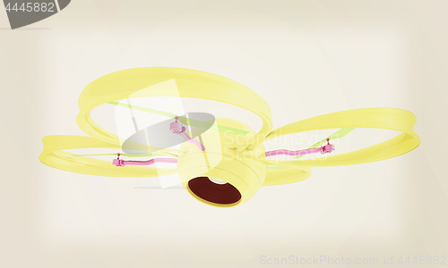 Image of Quadcopter Dron. 3d render. Vintage style