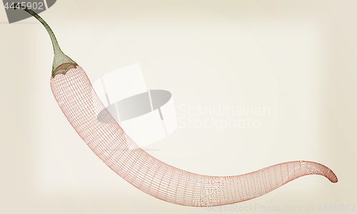 Image of chili pepper. 3d illustration. Vintage style