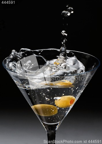 Image of Dropping olives into a Martini