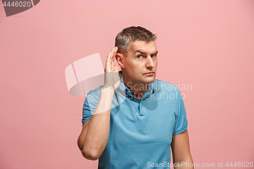 Image of The happy business man standing and young man listening