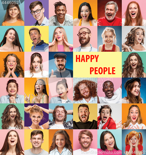 Image of The collage of surprised people