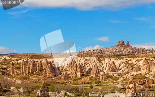 Image of Fairy houses stone cliffs and Uchisar natural stone fortress