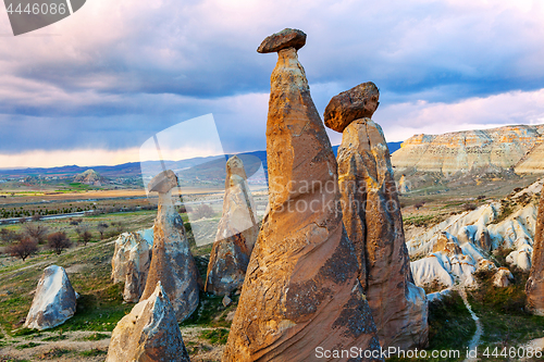 Image of Fairy houses stone cliffs