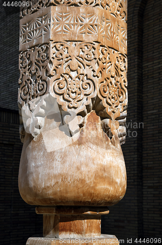 Image of Carved wooden column, Uzbekistan