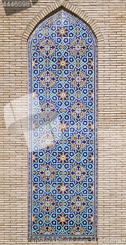 Image of Old Eastern mosaic on the wall, Uzbekistan