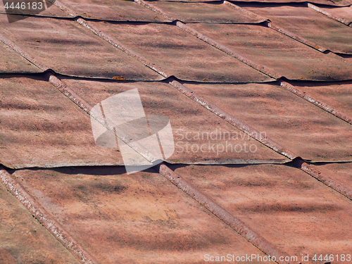 Image of Detail of old iron rusty roof