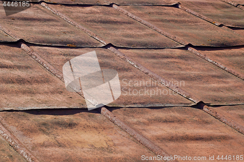 Image of Detail of old metal rusty roof