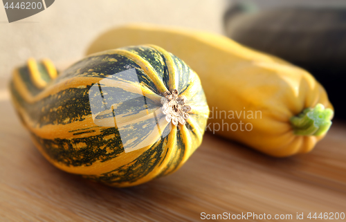 Image of Vegetable marrows on a kitchen table