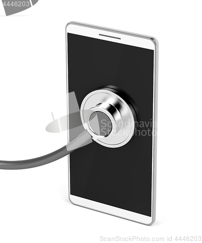 Image of Smartphone and stethoscope