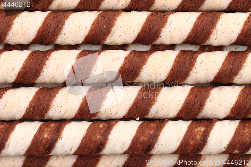 Image of chocolate tube dessert background