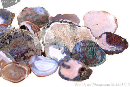 Image of natural agates isolated