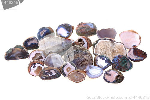Image of natural agates isolated