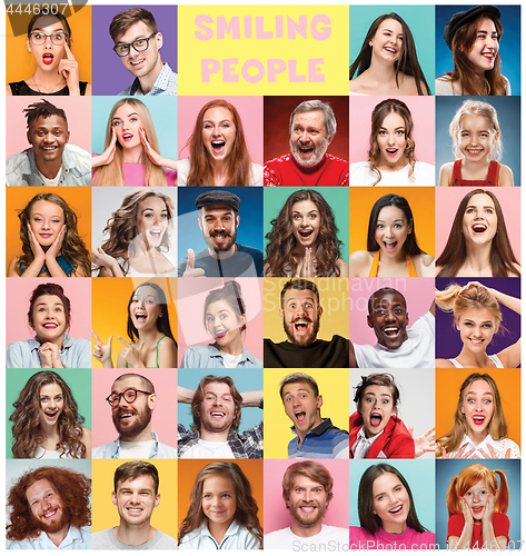 Image of The collage of surprised people