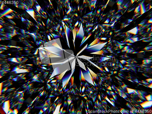 Image of Gemstone structure extreme closeup and kaleidoscope