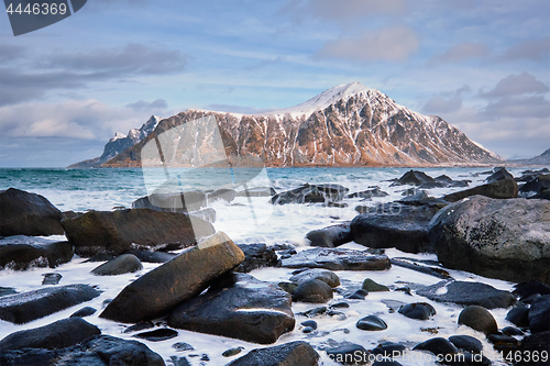 Image of Rocky coast of fjord in Norway