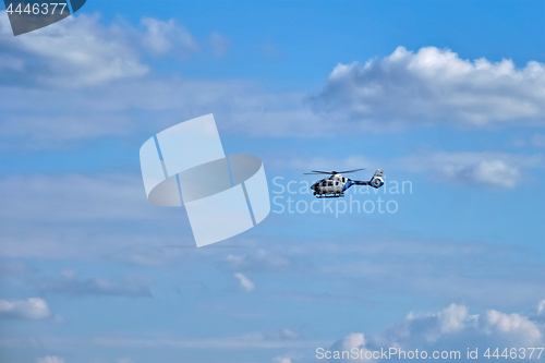 Image of German Police helicopter in the sky