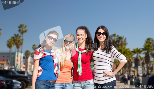 Image of teenage girls or young women over venice beach