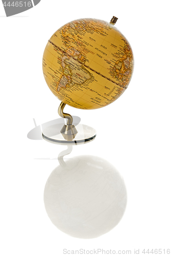 Image of Traditional yellow globe on white background